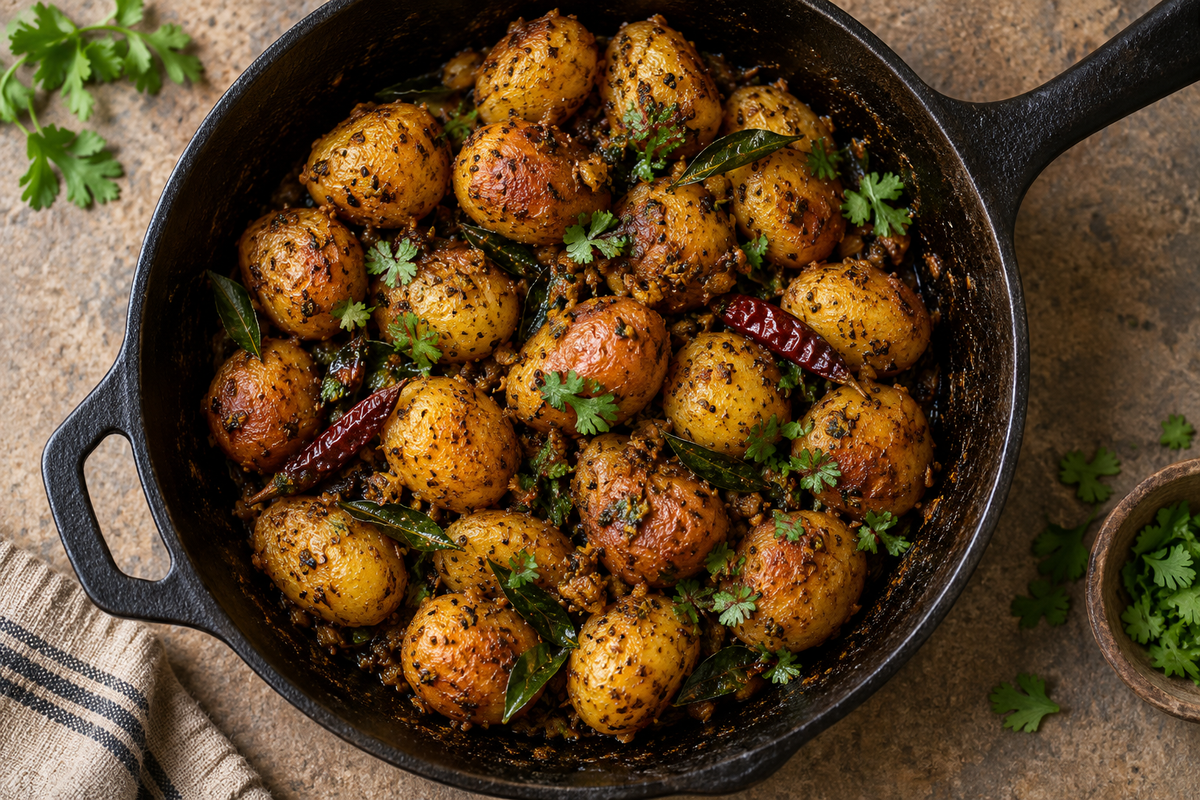 Achari aloo recipe with earth & earthy mustard oil