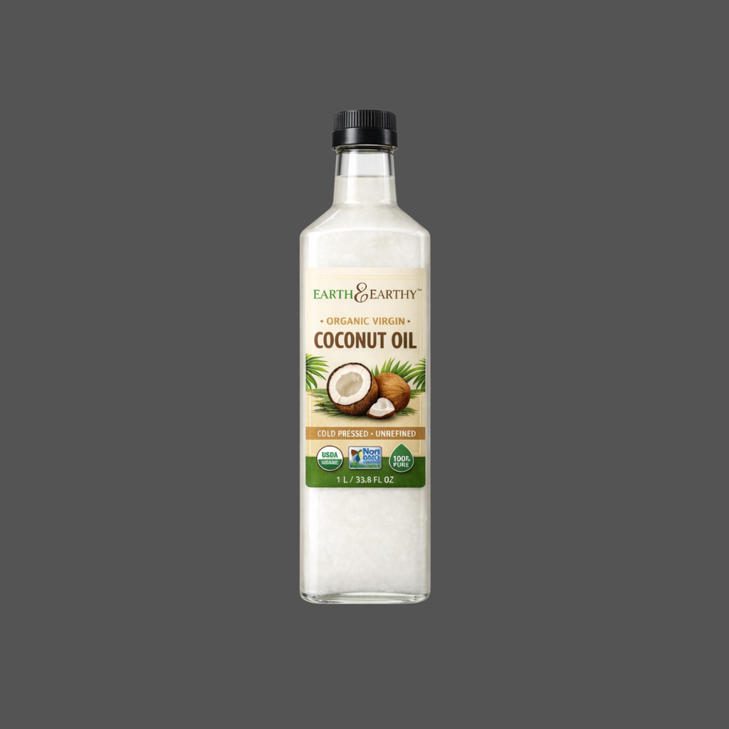 Earth & Earthy™ Organic Virgin Coconut Oil – Cold Pressed, Unrefined (1 Litre)