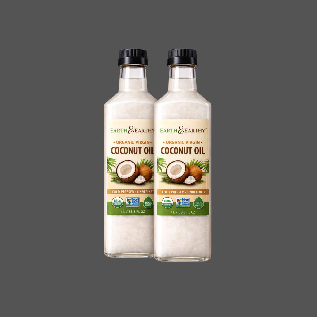 Earth & Earthy™ Organic Virgin Coconut Oil – Cold Pressed, Unrefined (1 Litre)