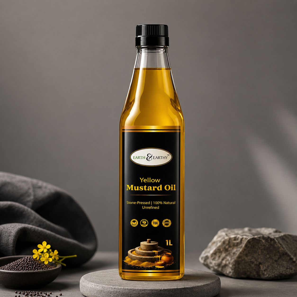 Earth & Earthy™ Premium Yellow Mustard Oil | Pure & Unrefined