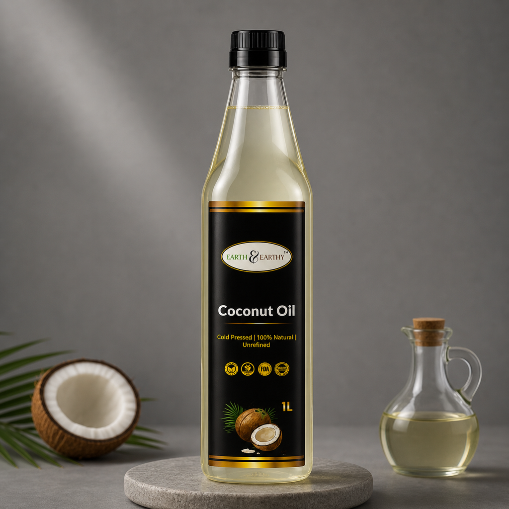 Earth & Earthy™ Organic Virgin Coconut Oil – Cold Pressed, Unrefined (1 Litre)